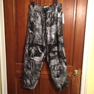 Black portrait joggers